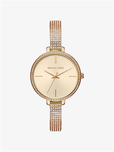 michael kors jaryn pavé gold-tone watch|michael kors armband.